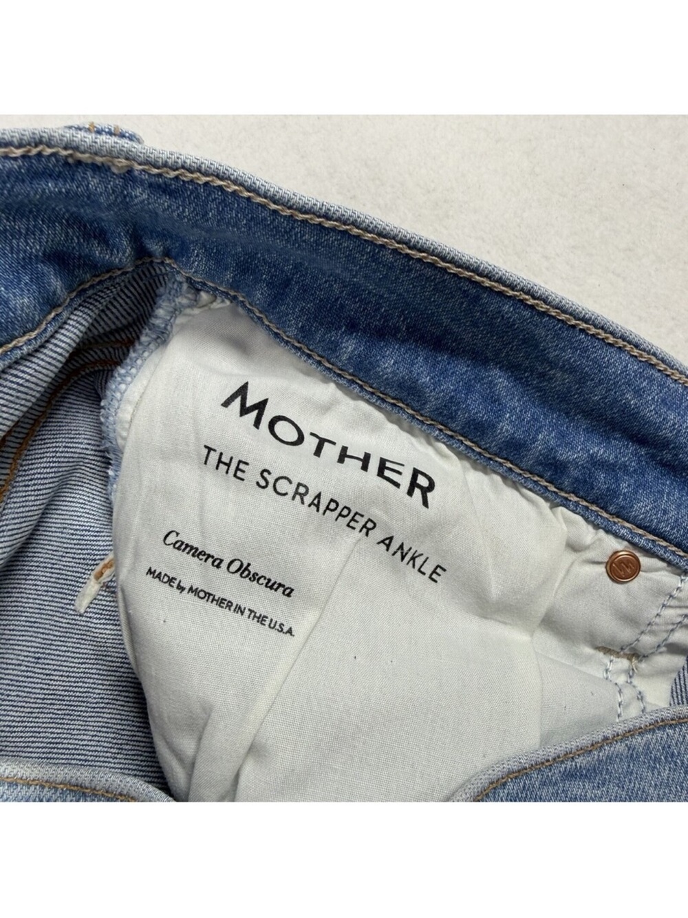 MOTHER The Scrapper Ankle Jeans - Blue Denim